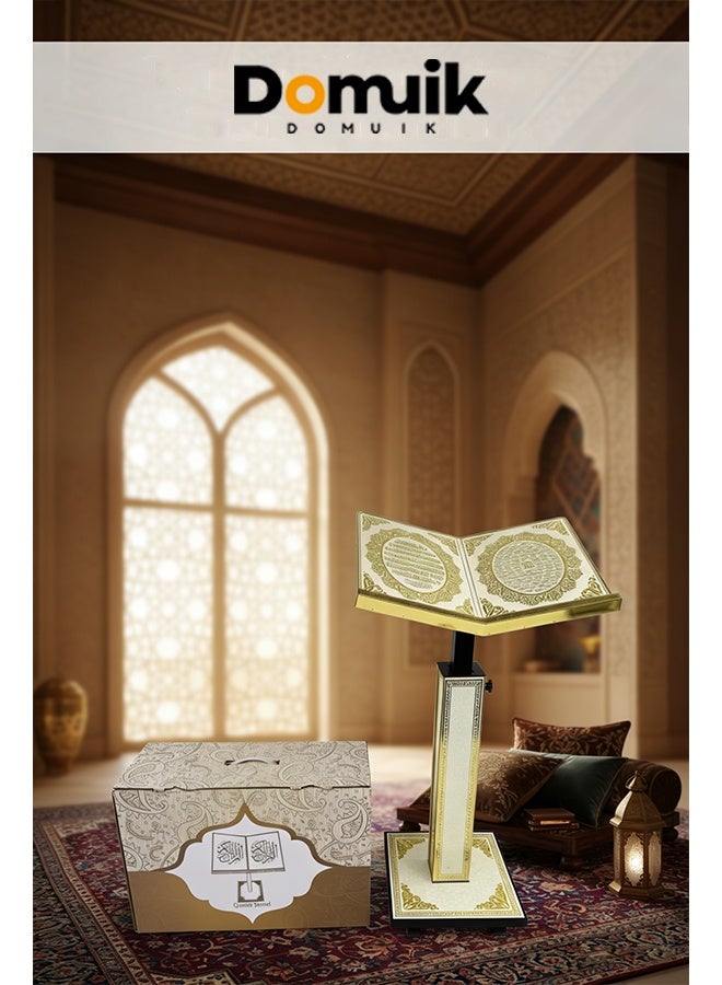 DOMUIK Adjustable Wooden Book Stand | Quran, Bible Holder Lectern | Cookbook Stand, Desktop Bookstand - Image 2